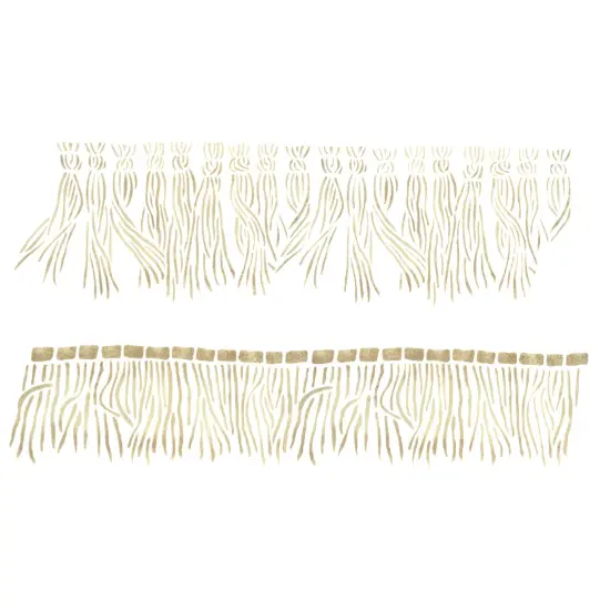Two Different Fringe and Tassel Wall Stencil | 2865 by Designer Stencils | Pattern Stencils | Reusable Stencils for Painting | Safe & Reusable Template for Wall Decor | Try This Stencil Instead of a Wallpaper | Easy to Use & Clean Art Stencil Pattern {1}