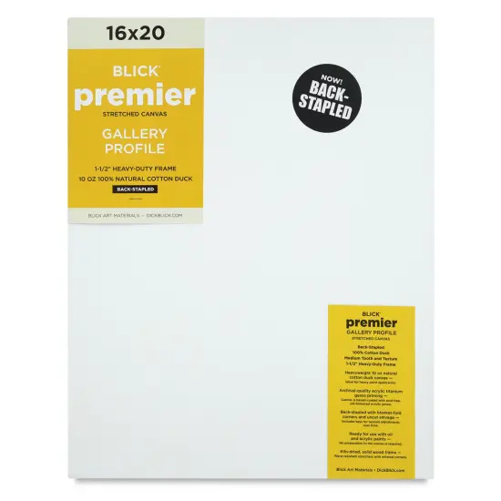 Blick Premier Stretched Cotton Canvas - Gallery Profile, Back-Stapled, 16" x 20" {2}
