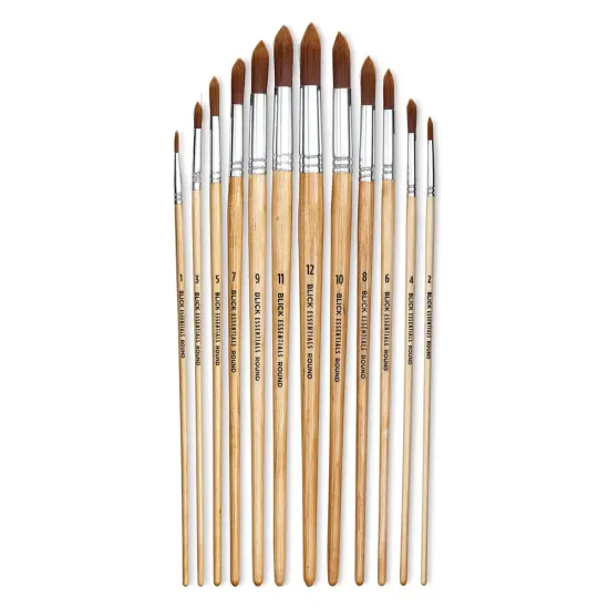 Blick Essentials Value Brush Set - Round Brushes, Brown Nylon, Set of 12 {1}