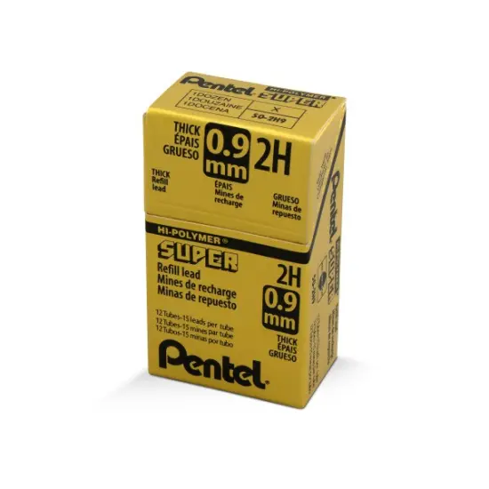 Super Hi-Polymer Lead Refill (0.9mm) Thick, 2H, 15 pcs/Tube {2}