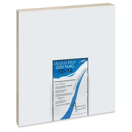 American Easel Gessoed Wood Painting Panel - 12" x 12", 7/8" Cradle {1}