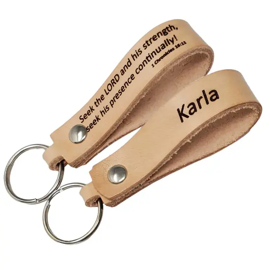 10 Pack Natural Leather Keyring-Keychain-Key Fob&ndash;Hardware Included-Decorating Ready for Laser or Machine Engraving, Stamping, Painting {4}