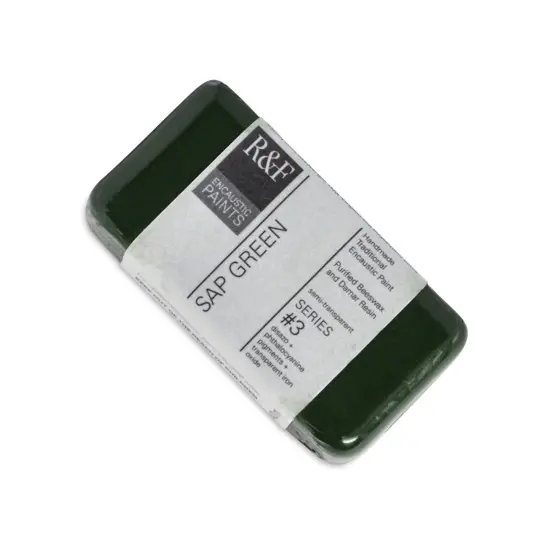 R&F Encaustic Paint Block - Sap Green, 40 ml block {1}
