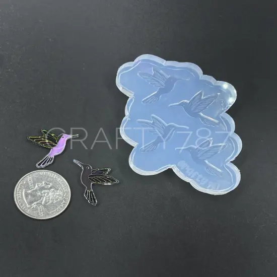Hummingbird Stud Earring Silicone Mold Pica Flor (C11) {4}