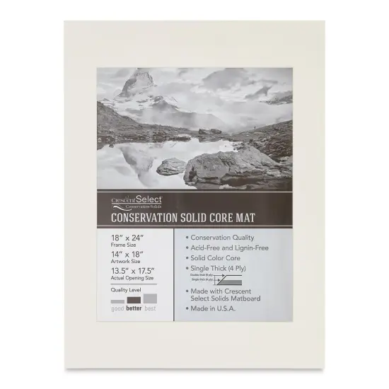Crescent Select Conservation Solids Pre-Cut Mat - Antique White, 4 ply, 18" x 24" {1}