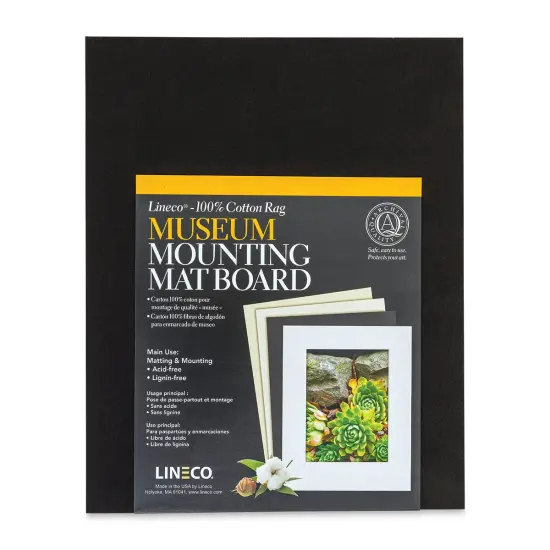 Lineco Cotton Rag Museum Mounting Boards - Pkg of 25,Black, 8" x 10" {1}
