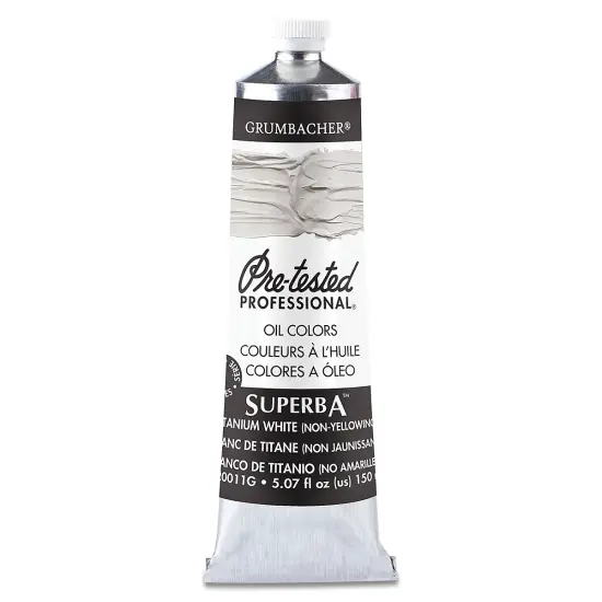Grumbacher Pre-Tested Artists' Oil Color - Superba White, 5 oz tube {2}