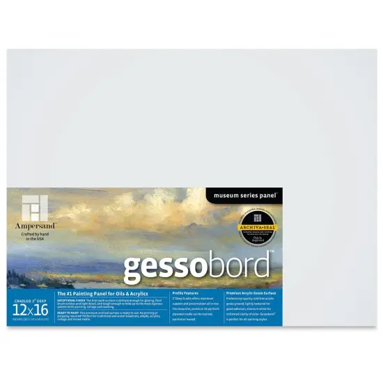 Ampersand Gessobord - 12" x 16", 2" Cradled {1}