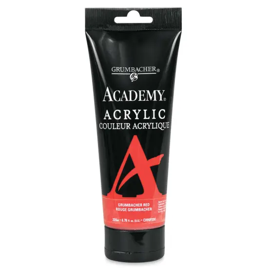 Grumbacher Academy Acrylic - Grumbacher Red, 200 ml tube {1}