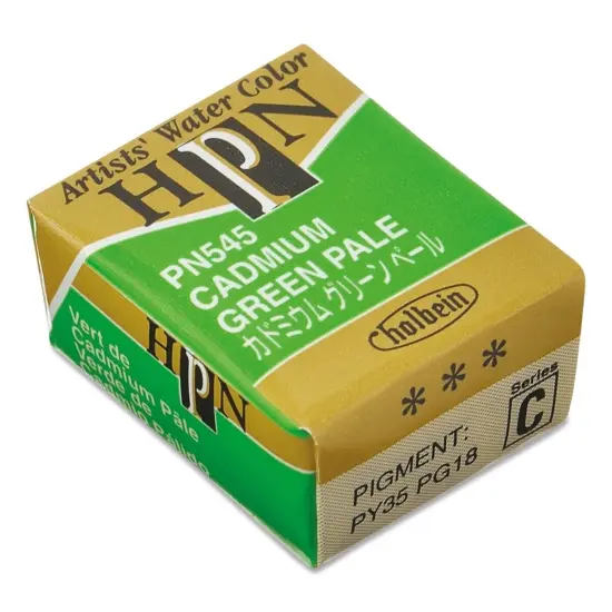 Holbein Artists' Watercolor Half Pan - Cadmium Green Pale {1}