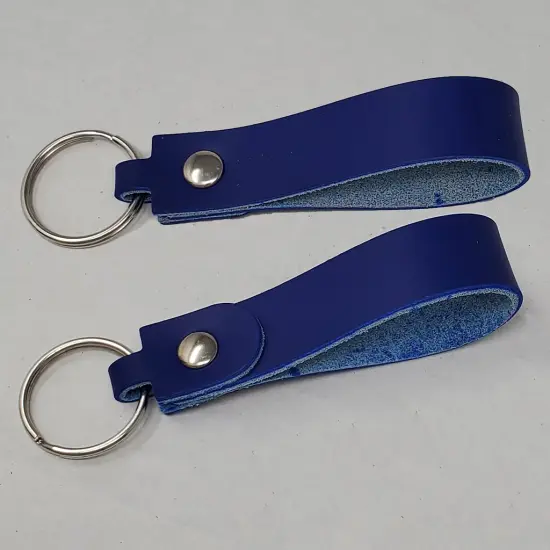 Blank Leather Keychains &ndash; DIY Engraving Kit, Pack of 10 (&frac34;" x 4.5") Royal Blue {2}