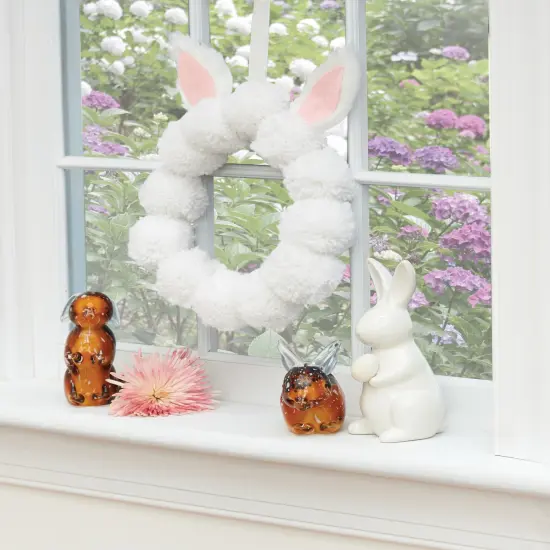 Led White Ceramic Bunny Easter Figure Figurine {5}