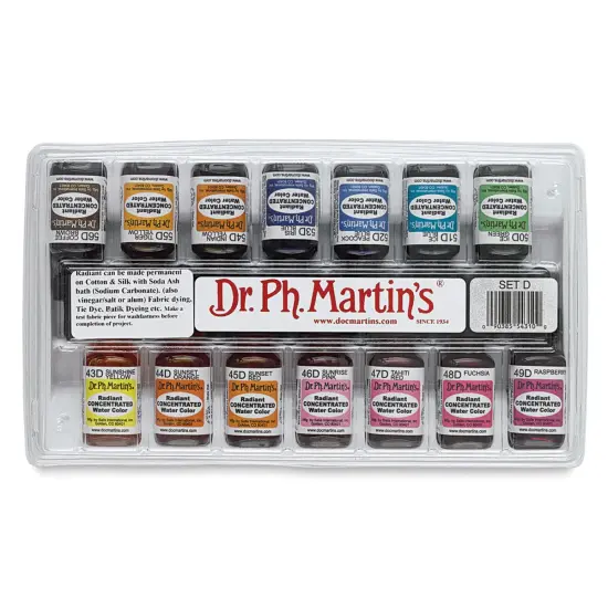 Dr. Ph. Martin's Radiant Concentrated Watercolor Set - 1/2 oz, Set of 14, Assorted, Set D {1}