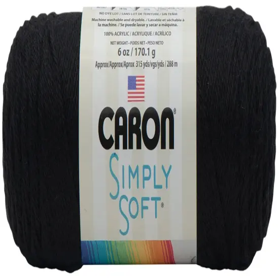Multipack of 12 - Caron Simply Soft Solids Yarn-Black {2}
