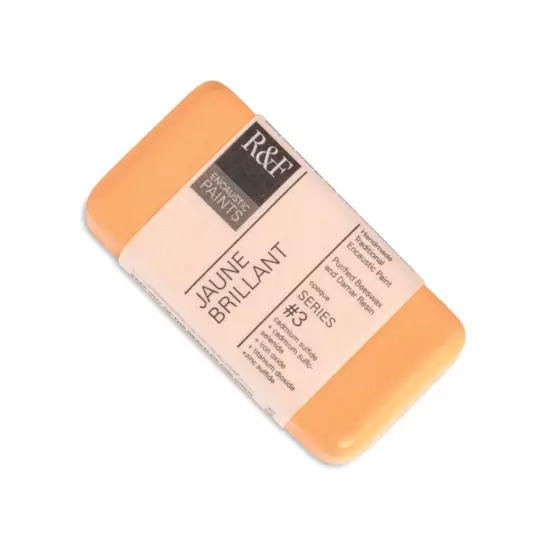 R&F Encaustic Paint Block - Jaune Brilliant, 40 ml block {1}