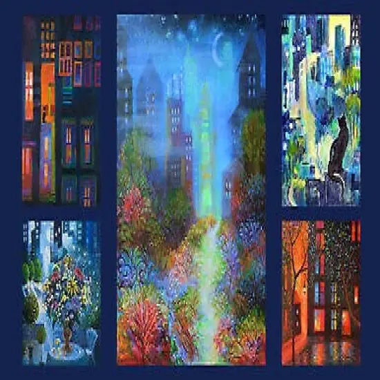 City Lights Panel 23x 42 Cotton Fabric by Clothworks {1}