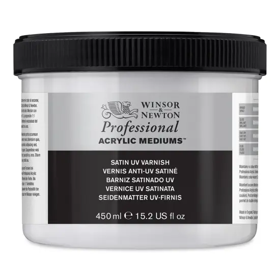Winsor & Newton Artists' Acrylic UV Varnish - Satin, 450 ml jar {1}