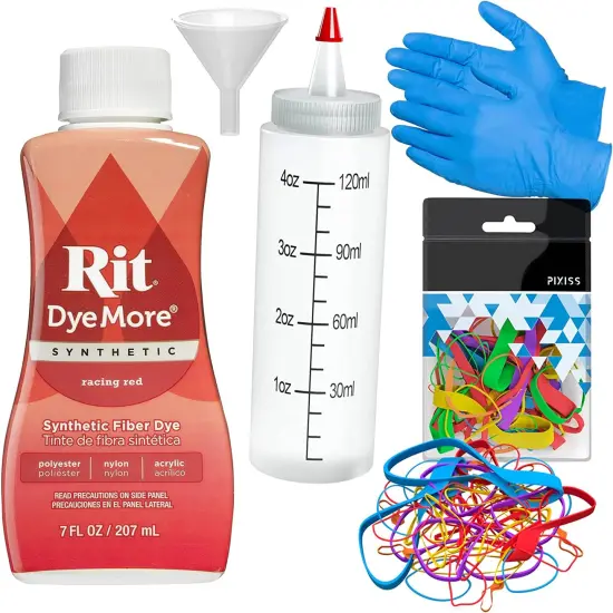 Synthetic Rit Dye More Liquid Fabric Dye Racing Red, Pixiss Rit Dye Accessories Kit {1}