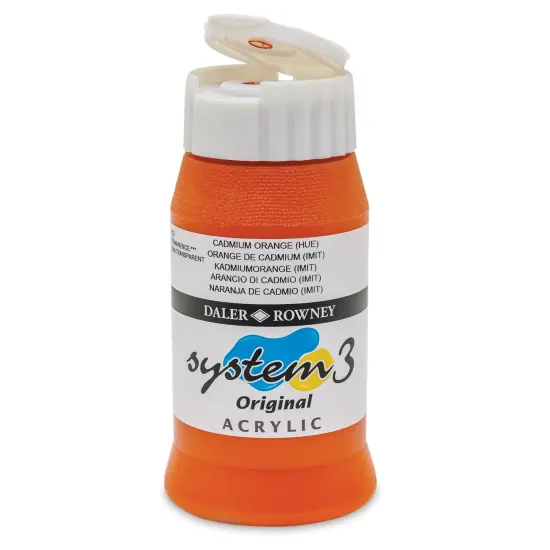 Daler-Rowney System3 Acrylic - Cadmium Orange Hue, 500 ml bottle {1}