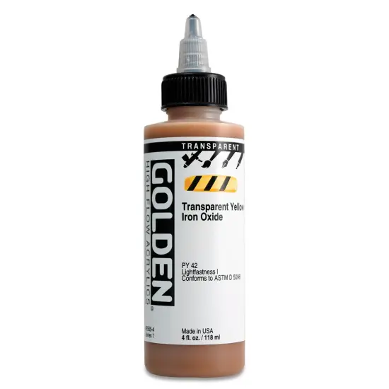 Golden High Flow Acrylics - Transparent Yellow Iron Oxide, 4 oz bottle {1}