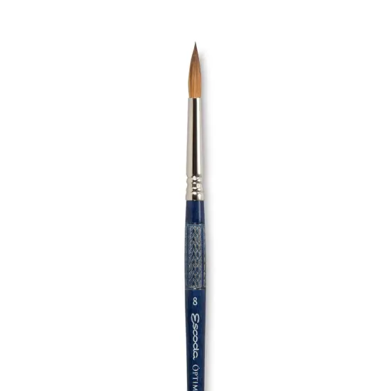Escoda Optimo Kolinsky Sable Brush - Pointed Round, Short Handle, Size 8 {1}