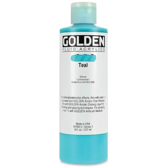 Golden Fluid Acrylics - Teal, 8 oz bottle {2}