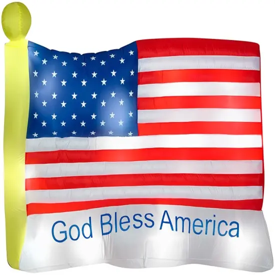 8' Gemmy Airblown Inflatable Patriotic "God Bless America" USA Flag 32289 {1}