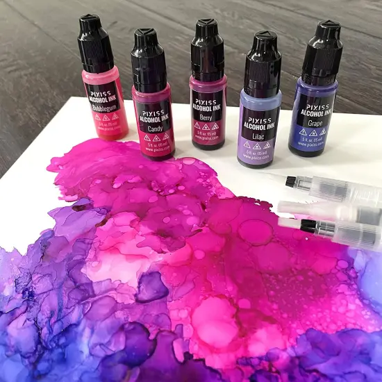 Pixiss Purples Alcohol Inks Set, 5 Highly Saturated Purple Alcohol Inks for Resin {3}