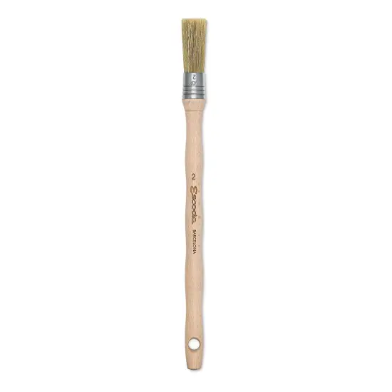 Escoda Natural Bristle Brushes - Round Square, Size 2, Long Handle {1}