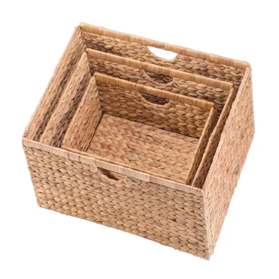 Vintiquewise Hyacinth Basket - Rustic Handwoven Multipurpose Foldable Storage Organizer Decorative Laundry Totes and Woven Storage Bin for Bedroom, Living Room, Bathroom, Pantry and Closet {7}