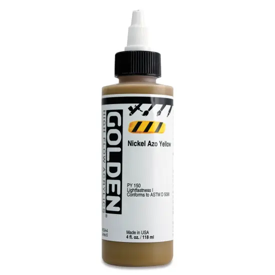 Golden High Flow Acrylics - Nickel Azo Yellow, 4 oz bottle {1}