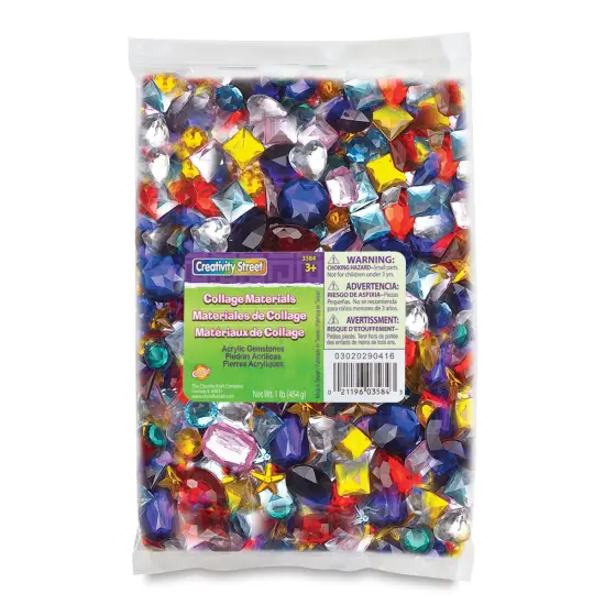 Creativity Street Acrylic Gems - Assorted Colors, Shapes, and Sizes, 1 lb {2}