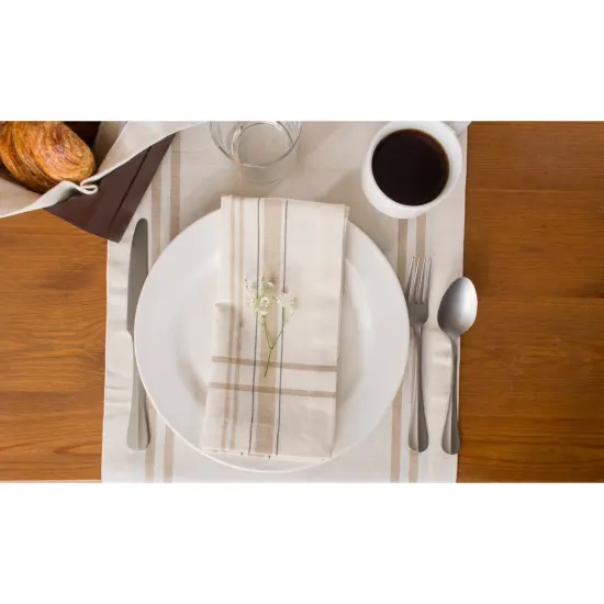 DII White Chambray French Stripe Table Runner {6}