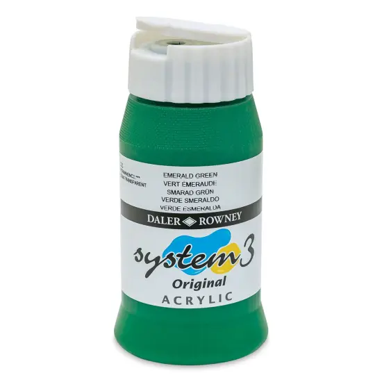 Daler-Rowney System3 Acrylic - Emerald, 500 ml bottle {1}