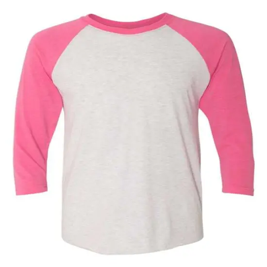 Next Level&reg; Unisex Tri-Blend Crewneck 3/4-Sleeve Raglan T-Shirt Vintage Pink S/ HWB {1}