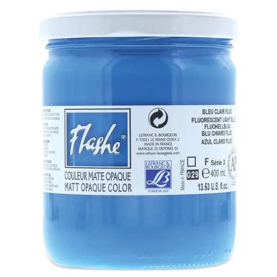 Lefranc & Bourgeois Flashe Vinyl Paint - Fluorescent Blue, 400 ml jar {1}