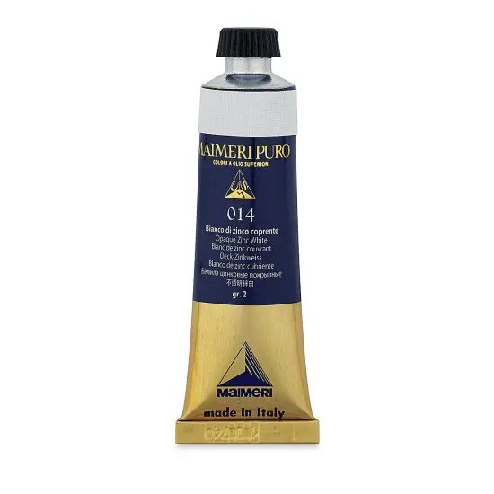 Maimeri Puro Oil Color - Opaque Zinc White, 40 ml Tube {2}