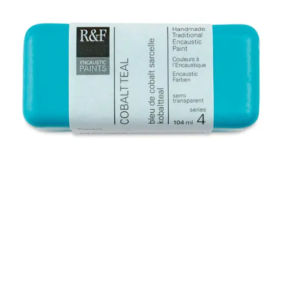 R&F Encaustic Paint Block - Cobalt Teal, 104 ml block {1}