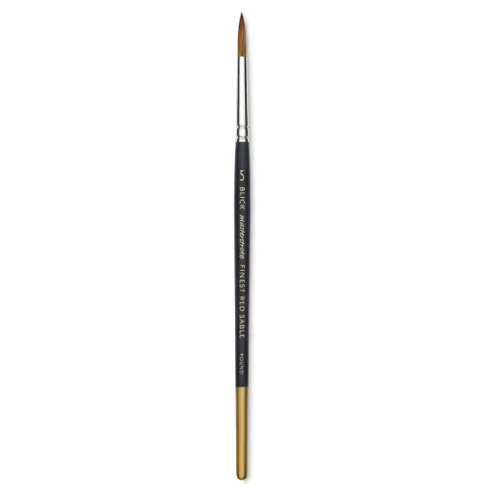 Blick Masterstroke Finest Red Sable Brush - Round, Size 5, Short Handle {1}