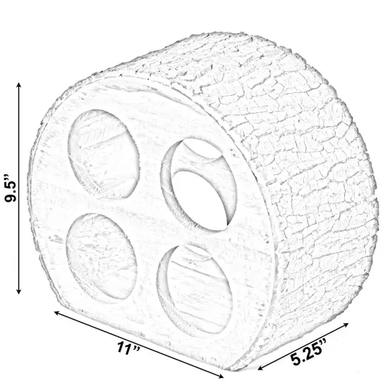 Round Wood Log Style with Bark 4 Bottle Countertop Wine Rack Holder {4}