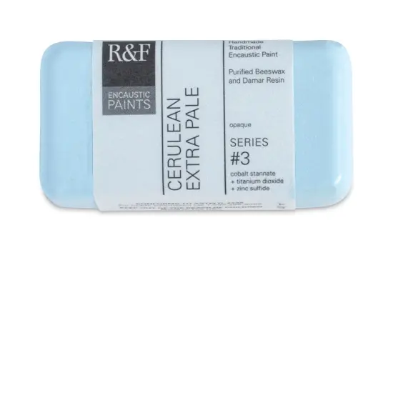 R&F Encaustic Paint Block - Cerulean Extra Pale, 40 ml block {2}