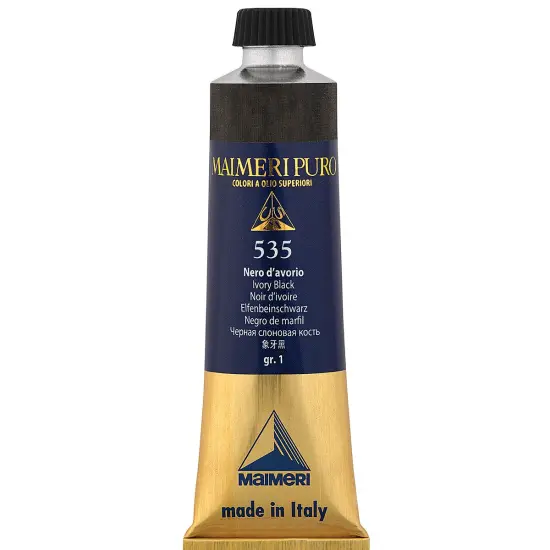 Maimeri Puro Oil Color - Ivory Black, 40 ml tube {2}