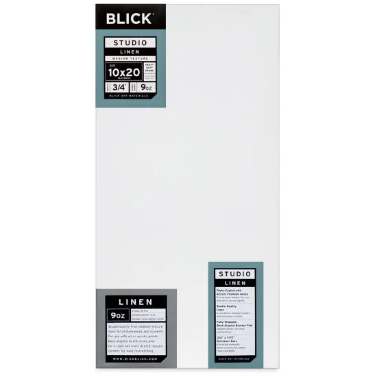 Blick Studio Linen Stretched Canvas - 10" x 20", Traditional 3/4" Profile {1}