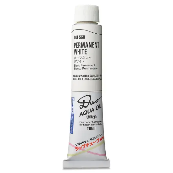 Holbein Duo Aqua Water Soluble Oils - Permanent White, 110 ml tube {1}