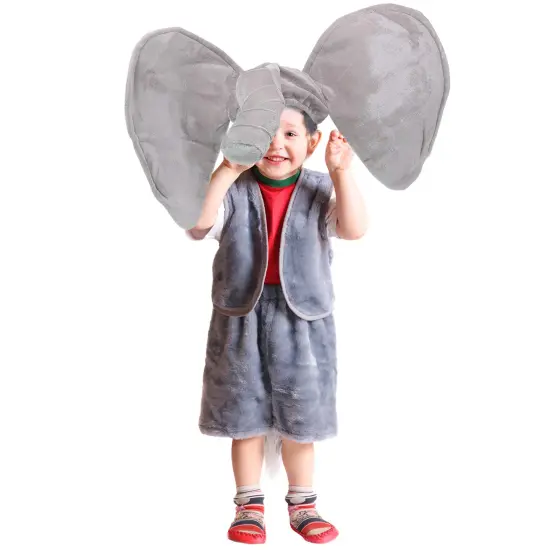 Stuffed Elephant Costume Hat - Plush Animal Funny Costume Accessories Hat - 1 Piece Grey {3}