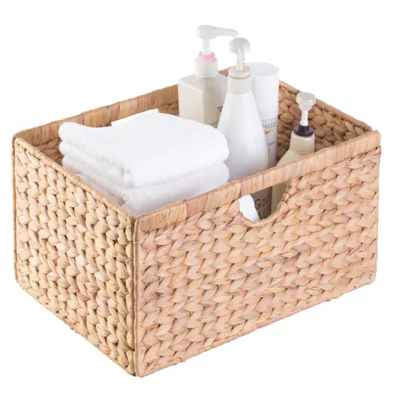 Vintiquewise Hyacinth Basket - Rustic Handwoven Multipurpose Foldable Storage Organizer Decorative Laundry Totes and Woven Storage Bin for Bedroom, Living Room, Bathroom, Pantry and Closet {5}