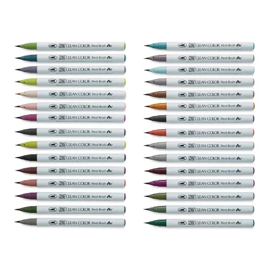 Kuretake Zig Clean Color Real Brush Pens - Assorted Colors, Set of 30 {1}