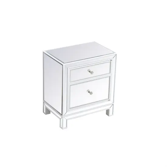 21 inch mirrored end table in white {6}