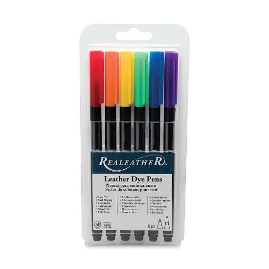 Realeather Leather Dye Pens - Basic Colors, Set of 6 {1}