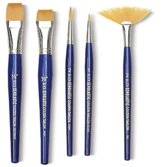 Blick Scholastic Golden Taklon Brush Set - Set of 5 {2}